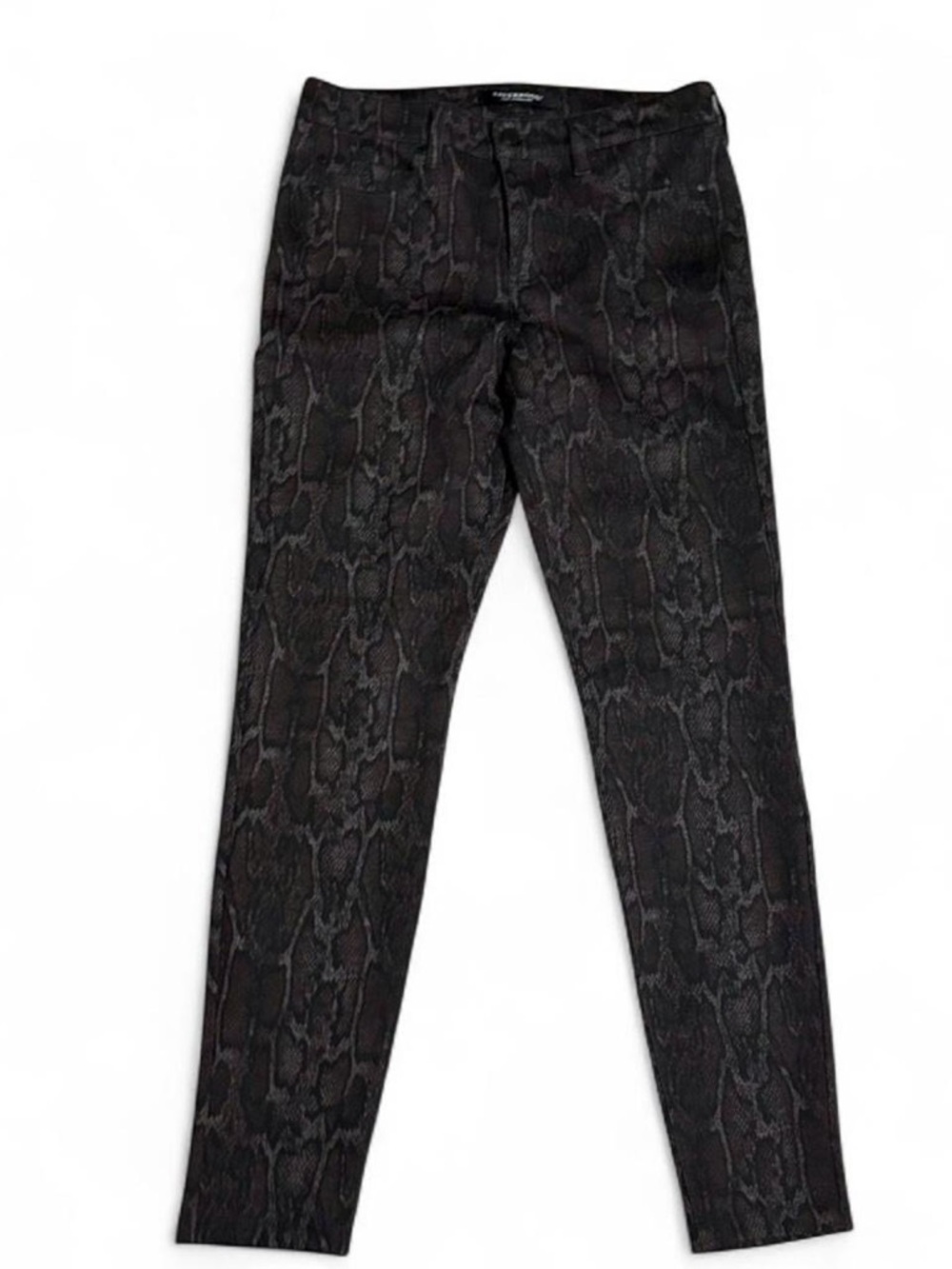 Liverpool Los Angeles | Snakeskin Print Skinny Pants Dark Grey Black Size 8